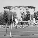 photo of members of Athletics and Recreation teaching a sports camp